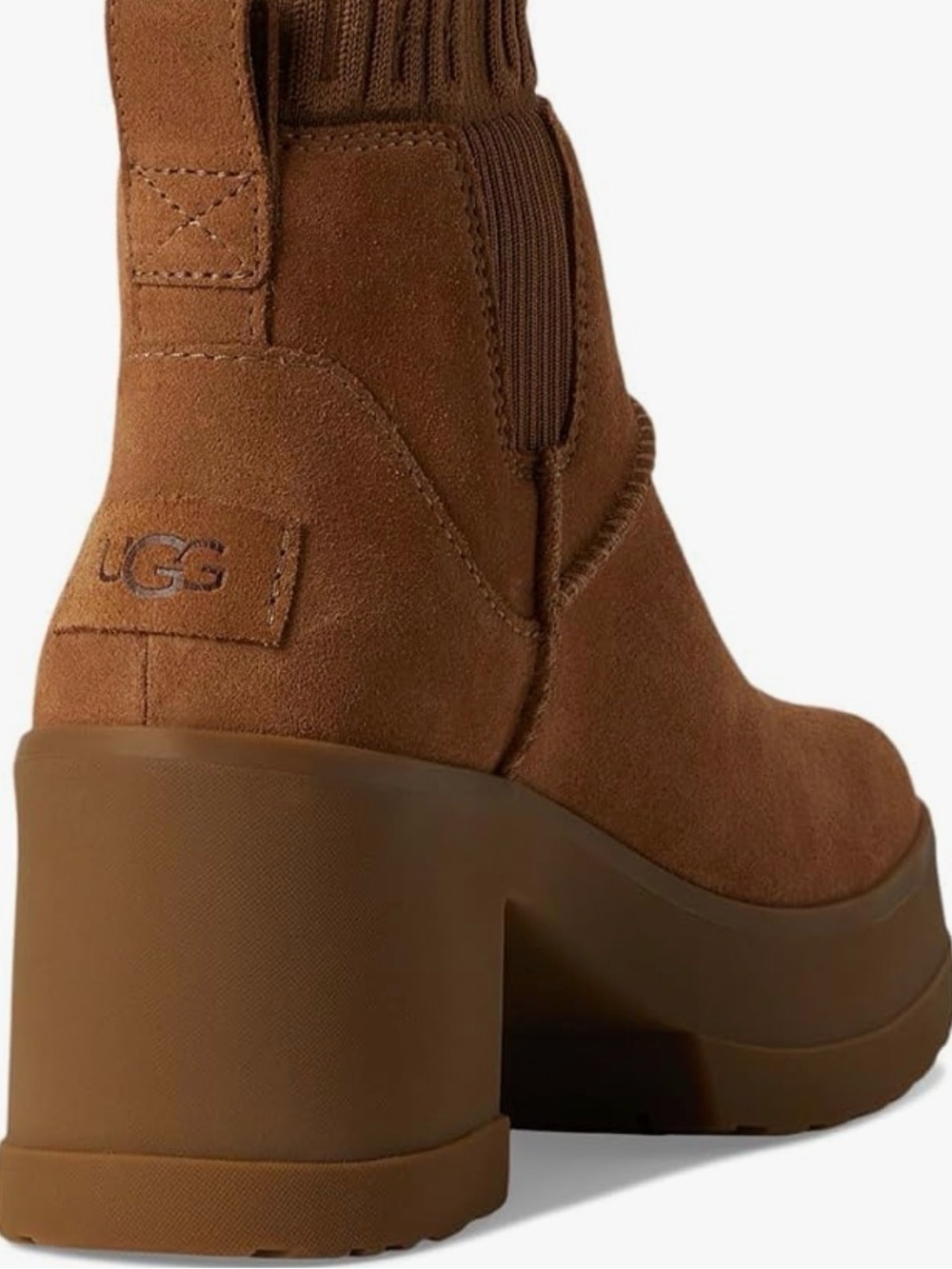 UGG Women's Chestnut Suede Platform Chelsea Boot